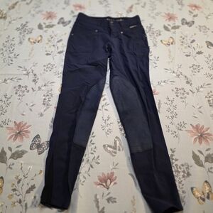 Kerrits Navy Riding Breeches Women’s Approx 26 Waist Equestrian Pants Knee Patch